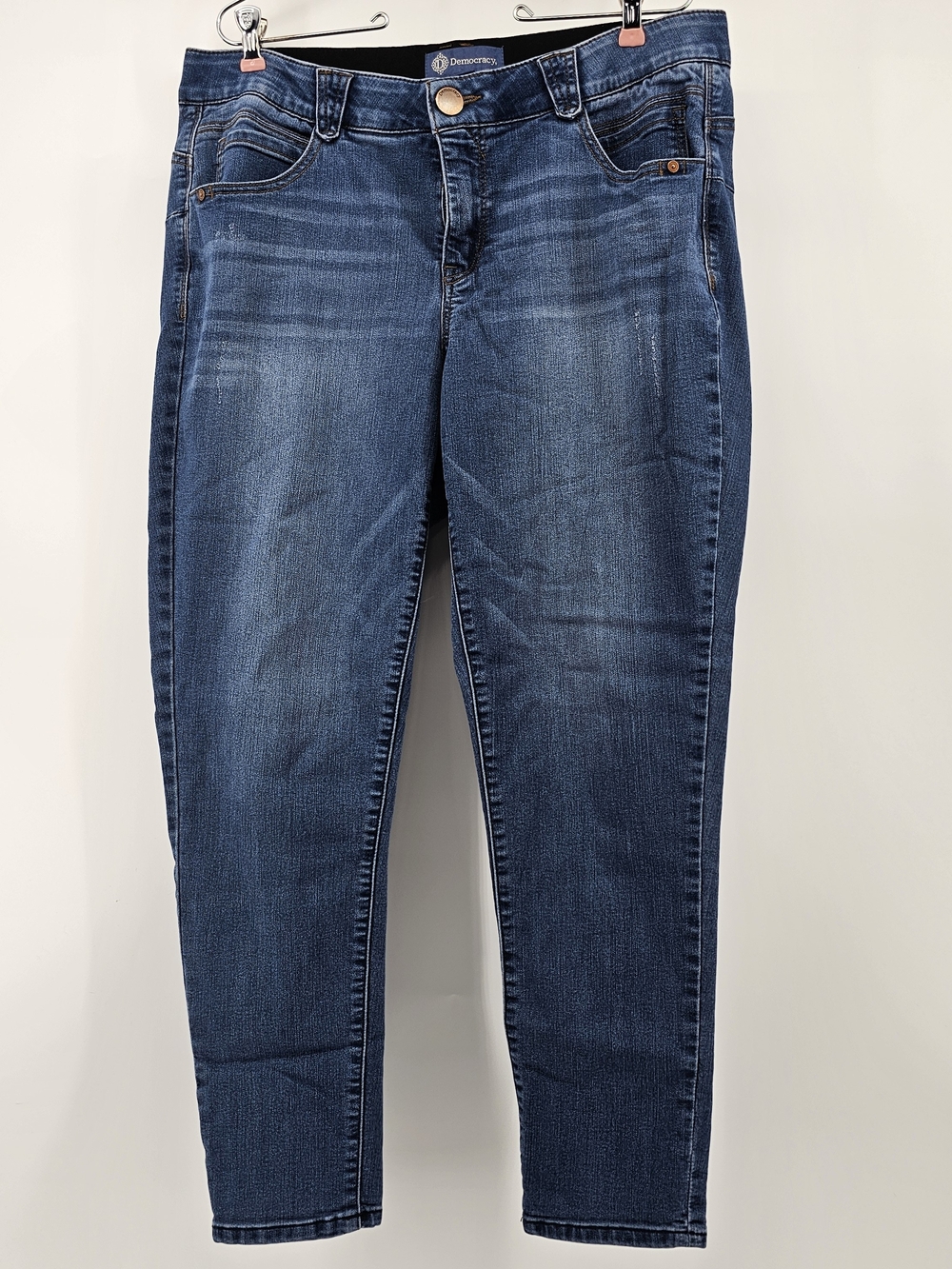 Democracy "Ab"solution Slim Straight Leg Stretch Blue Jeans Size 16W